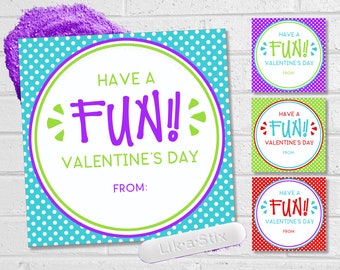 Fun Kids Valentines, Sugar Dip Valentine Cards, Classroom and School Valentines, Printable Kids Valentines, Fun Dip Valentine's Day Card