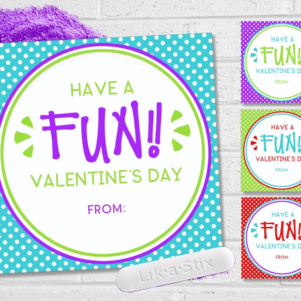 Fun Kids Valentines, Sugar Dip Valentine Cards, Classroom and School Valentines, Printable Kids Valentines, Fun Dip Valentine's Day Card