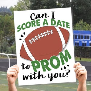Enseigne pour proposition de bal de promo de football, affiche pour un rendez-vous (fichiers à téléchargement numérique)