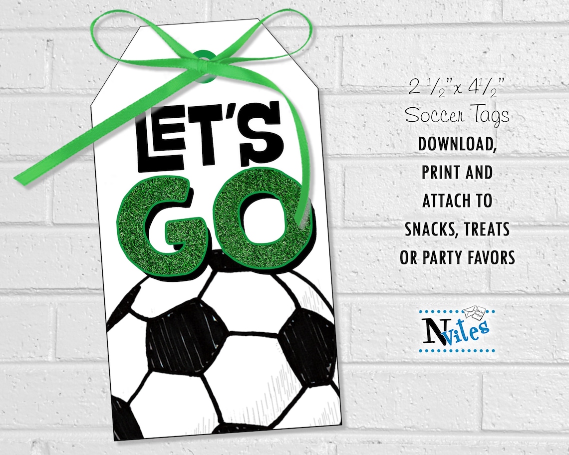 Soccer Good Luck Tags Soccer Ball Team Treat Labels Etsy