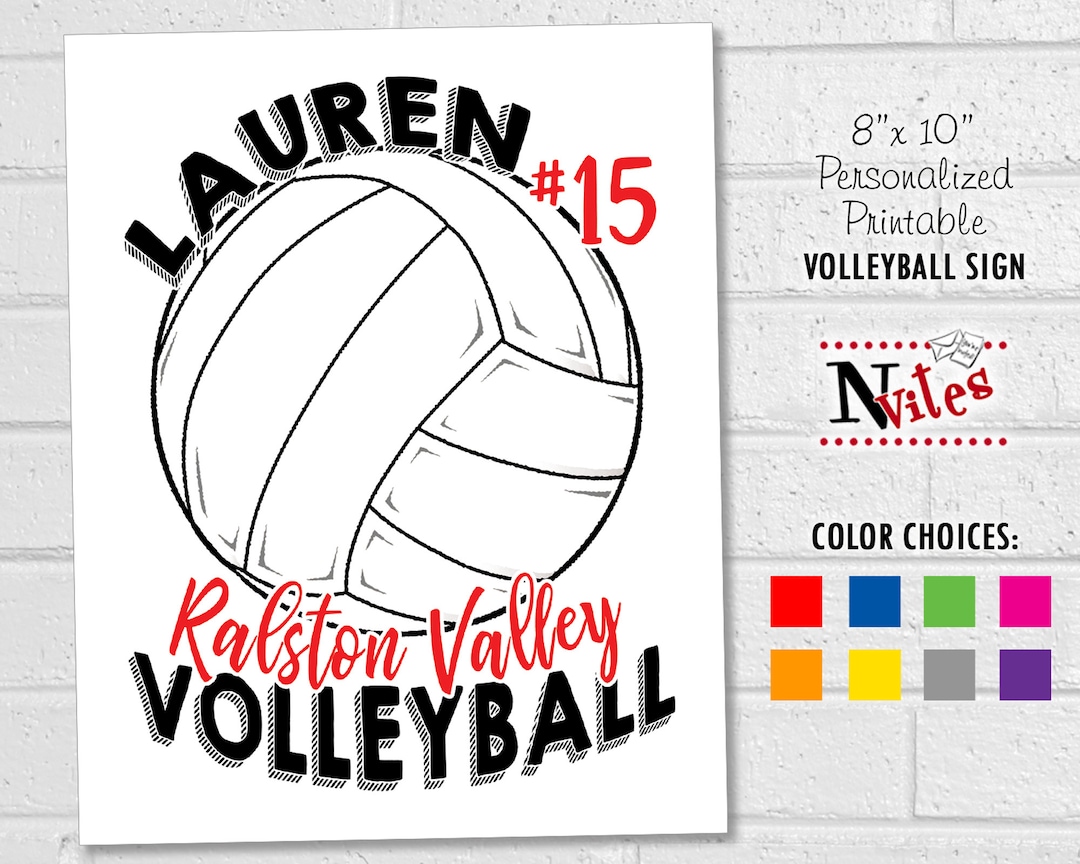 Printable Volleyball Locker Sign, Volleyball Team Hotel Door Hanger