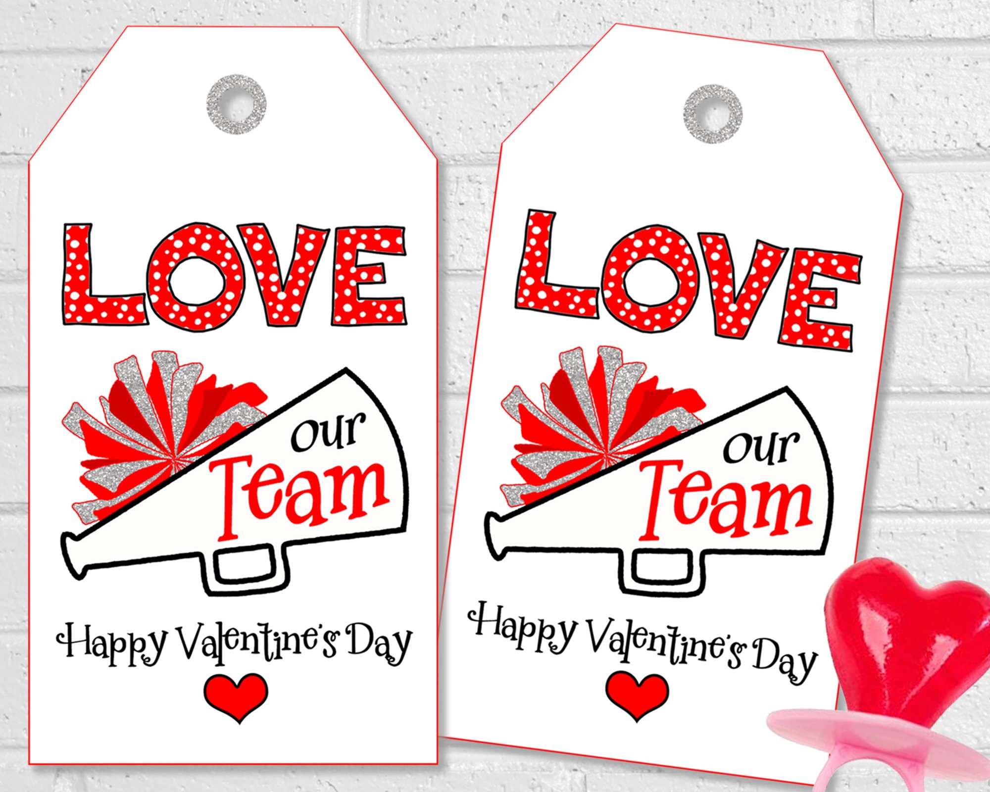 Cheerleading Valentine Tags Cheer Team Treat Labels for - Etsy