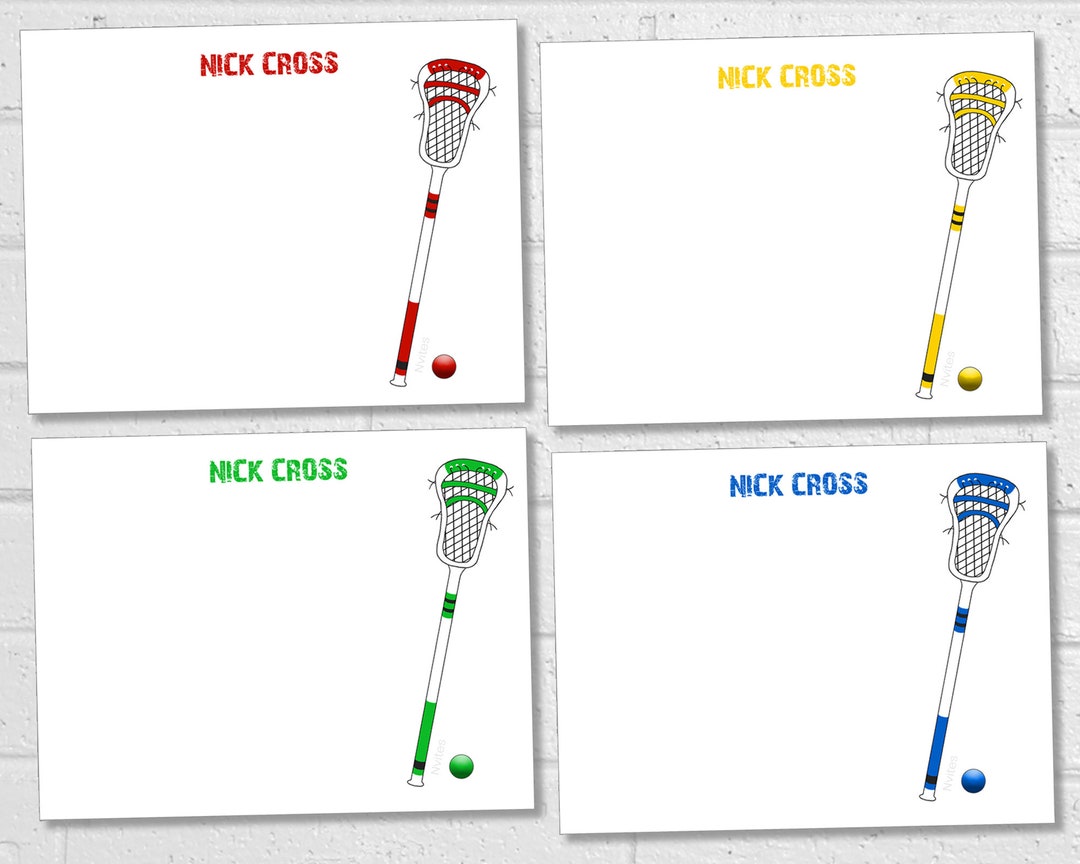 Lacrosse Thank You Notes, Personalized Lacrosse Stick Note Cards ...