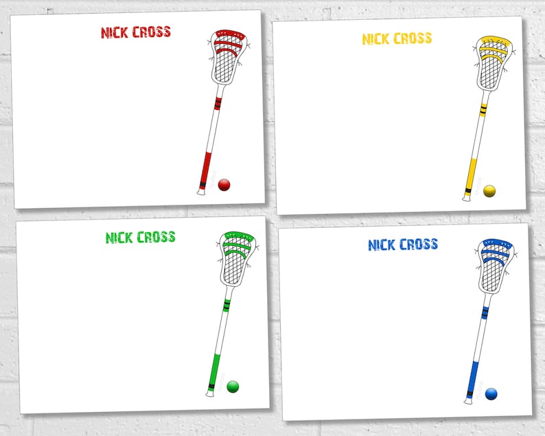 Lacrosse Thank You Notes Personalized Lacrosse Stick Note - Etsy