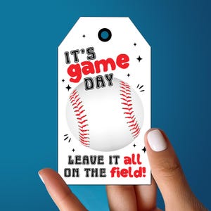 Baseball Game Day Good Luck Tags, lassen Sie es auf dem Feld Snacks, druckbare Baseball Party Favor Tags oder Aufkleber, Turnier Leckereien