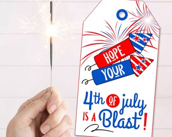 4th of July Fireworks Tag, Sparkler Party Favors, Independence day Treats (Digital Download)