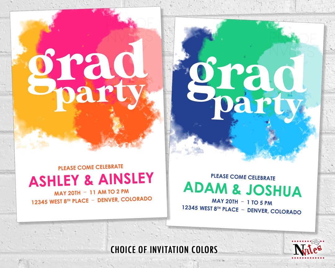 2025 Graduation Party Invitation, Bright Future Graphic Grad Color ...