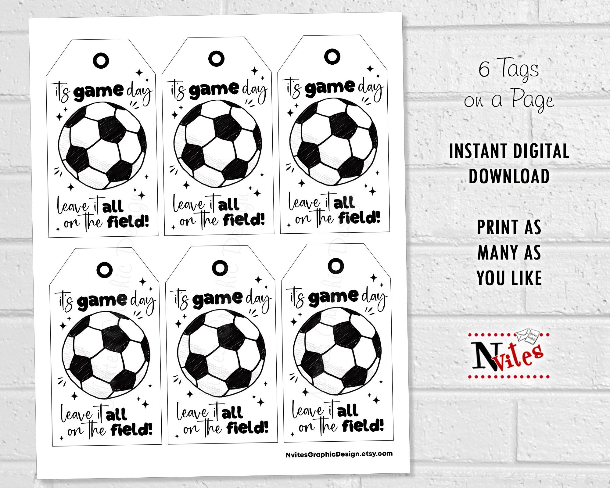 Soccer Game Day Tags, Team Good Luck Snack Pack Printable (digital ...