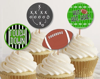 Decorazioni per cupcake a tema calcio, ideali per feste pre-partita (PDF stampabile)