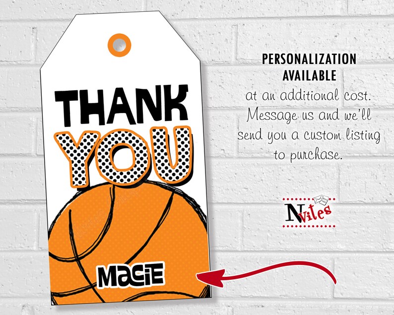 Basketball Thank You Tags Basketball Team Snack Labels - Etsy