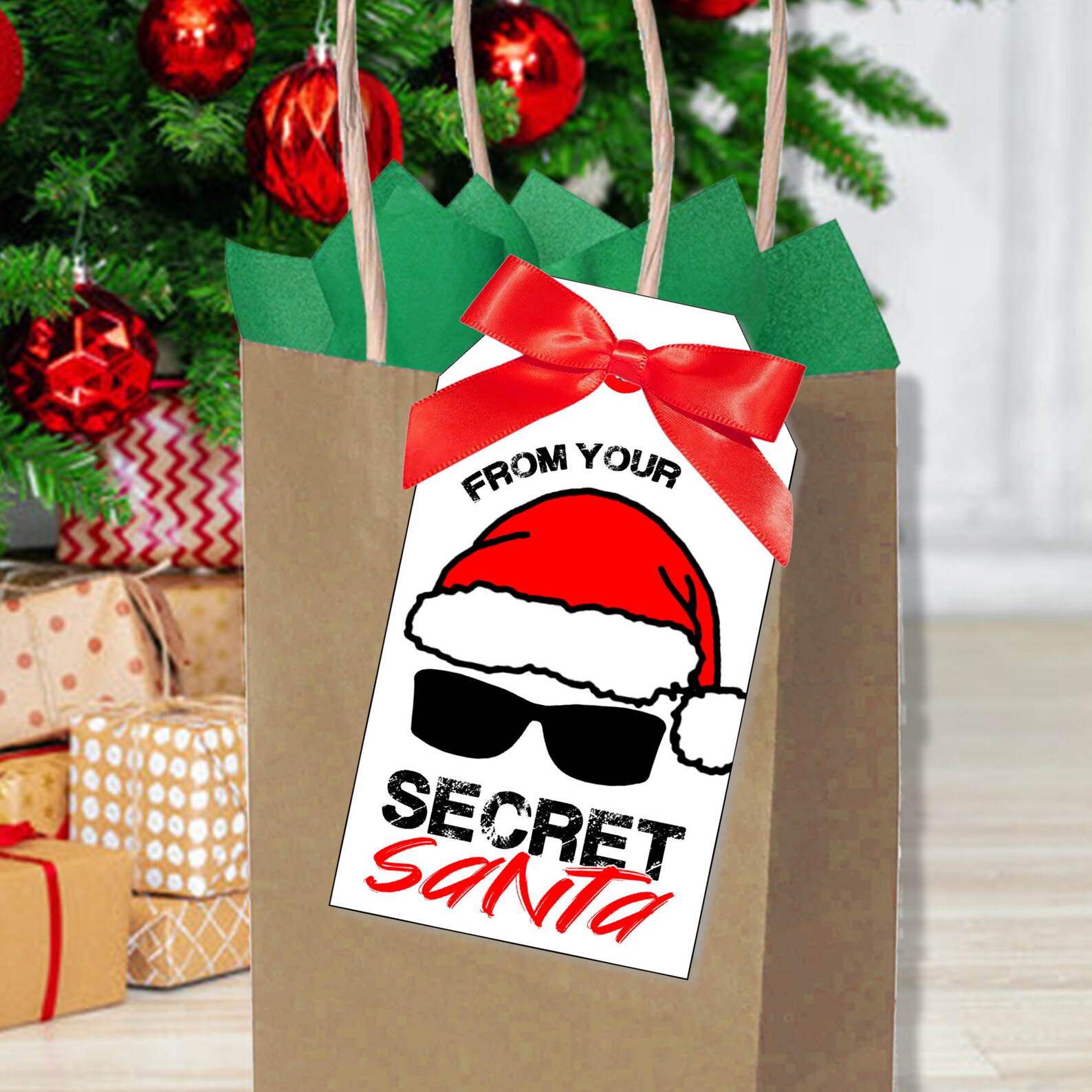 Secret Santa Gift Tags Santa Gift Labels Printable Santa Hat Etsy Secret Santa Gift Tags Santa Gift Labels Printable Santa Hat Etsy