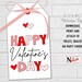 Happy Valentine's Day Printable Tags, Heart Treat Label for Valentine ...