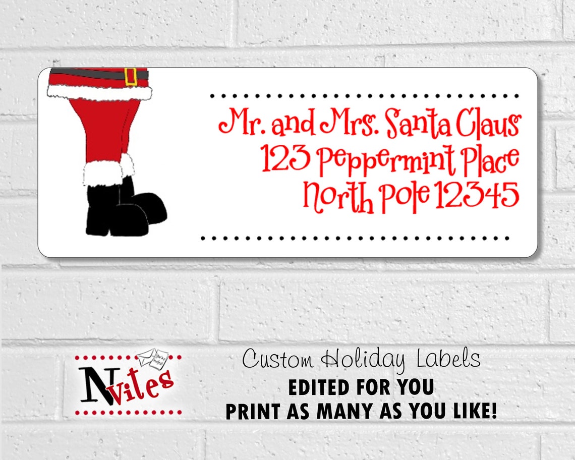 Printable Personalized Santa Address Labels Custom Santa Etsy