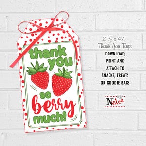 Berry Tags, Thank You Berry Much, Teacher Appreciation Gift Cards ...