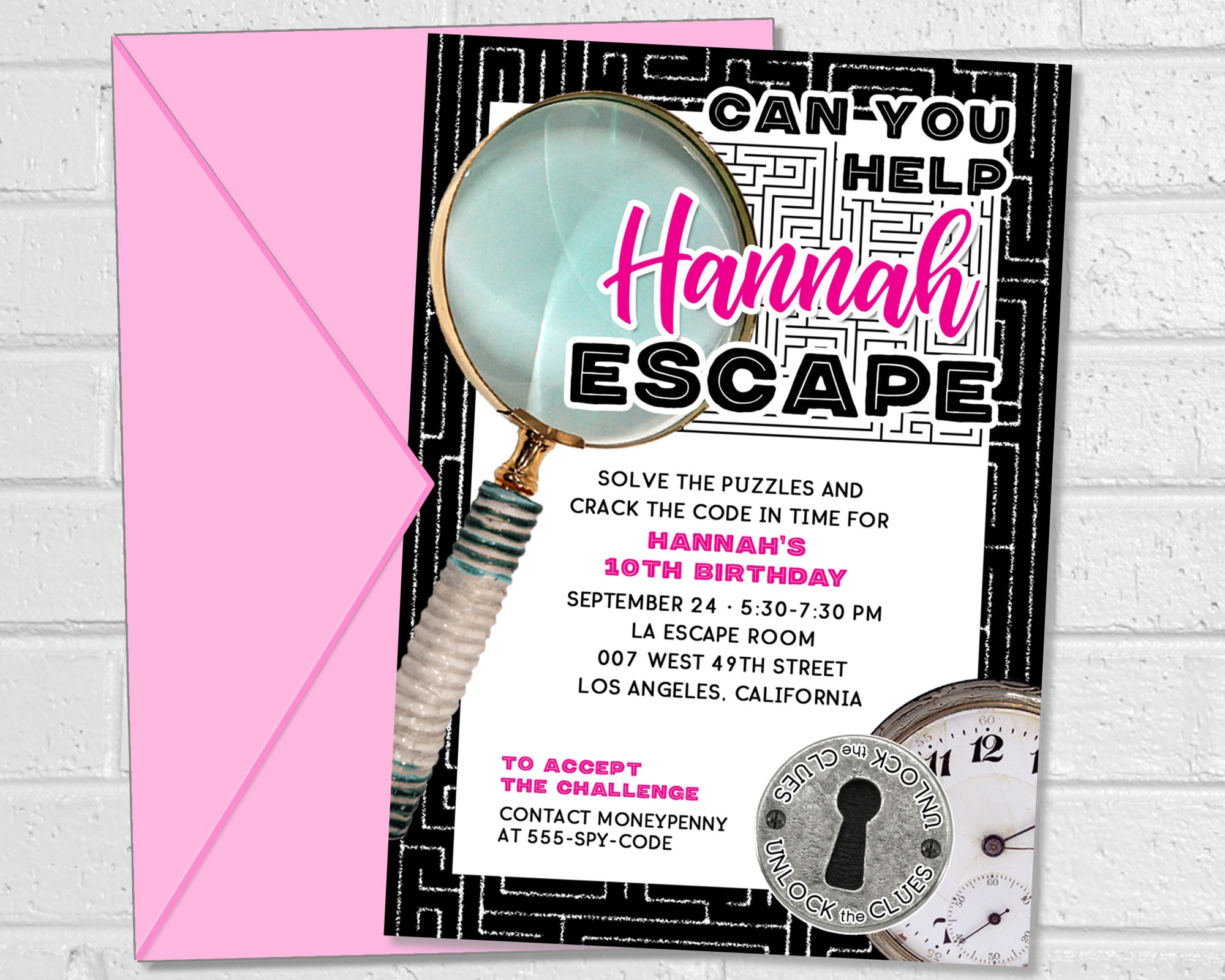 Escape Room Birthday Party Invitation Girls Escape Room or Etsy UK