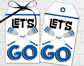 Lacrosse Good Luck Tags, Let's Go Lacrosse Team Treat Labels, Afdrukbare Game Day Tags of Stickers, LAX Goodie Bag Wrap