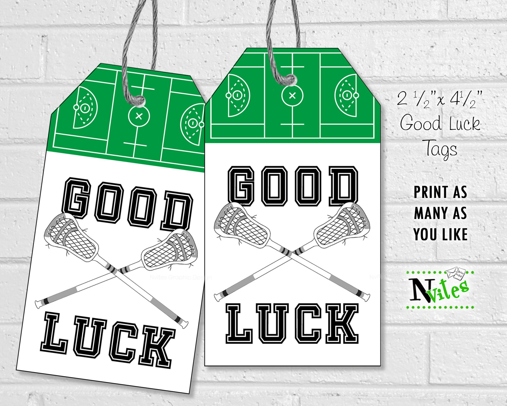 Lacrosse Good Luck Tags Lacrosse Team Treat Labels Printable - Etsy