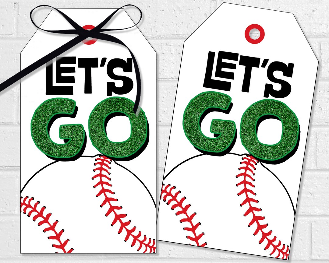 Baseball Good Luck Tags, Baseball Team Treat Labels, Printable Baseball Party Favor Tags or