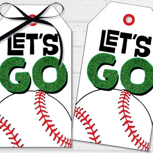 Baseball Good Luck Treat Tags, Let's Go Game Day Snacks, druckbare Baseball Tags oder Aufkleber für Teammotivation
