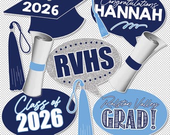 Decalcomania per unghie Classe di laurea 2025 Cappello da laureato blu reale Set per nail art Adesivi per trasferimenti ad acqua per unghie Accessori per manicure fai da te - Italia