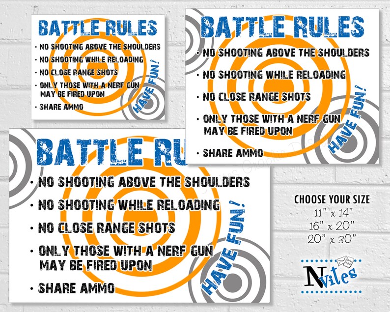 Dart Party Rules Dart Battle Party Decor Dart War Rules Etsy