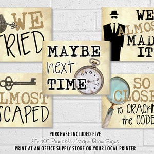 Escape Room Signs, Escape Room Photo Props, Printable Escape Room Party ...