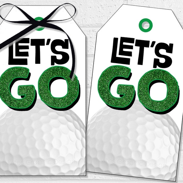 Golf Good Luck Tags, Golf Ball Team Treat Labels, Printable Golf Team Party Favor Tags or Stickers, Let's Go Game Day Snacks