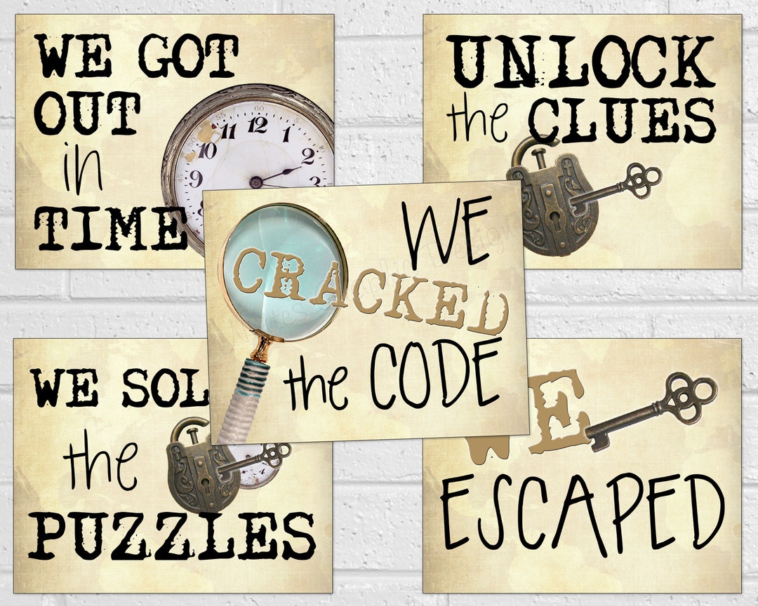 Escape Room Signs Escape Room Photo Props Printable Escape Room Party Decor Escape The Room