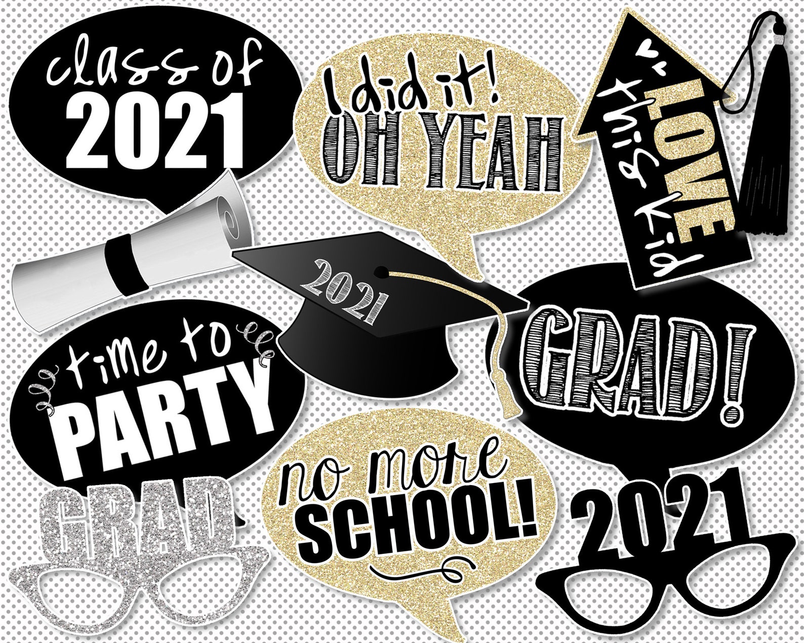 2021 Graduation Photo Booth Props Class of 2021 Photo