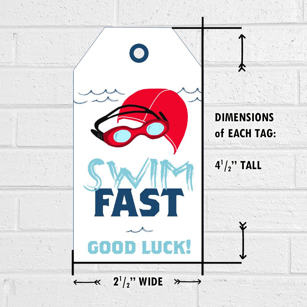 Swim Racing Tag Swim Team Treat Tags, Good Luck Swimmer Gift (digital Download) - Etsy
