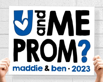 Prom Proposal Sign, Personalized Prom Poster, Ask Date to the Dance, Printable High School Prom Display Sign
