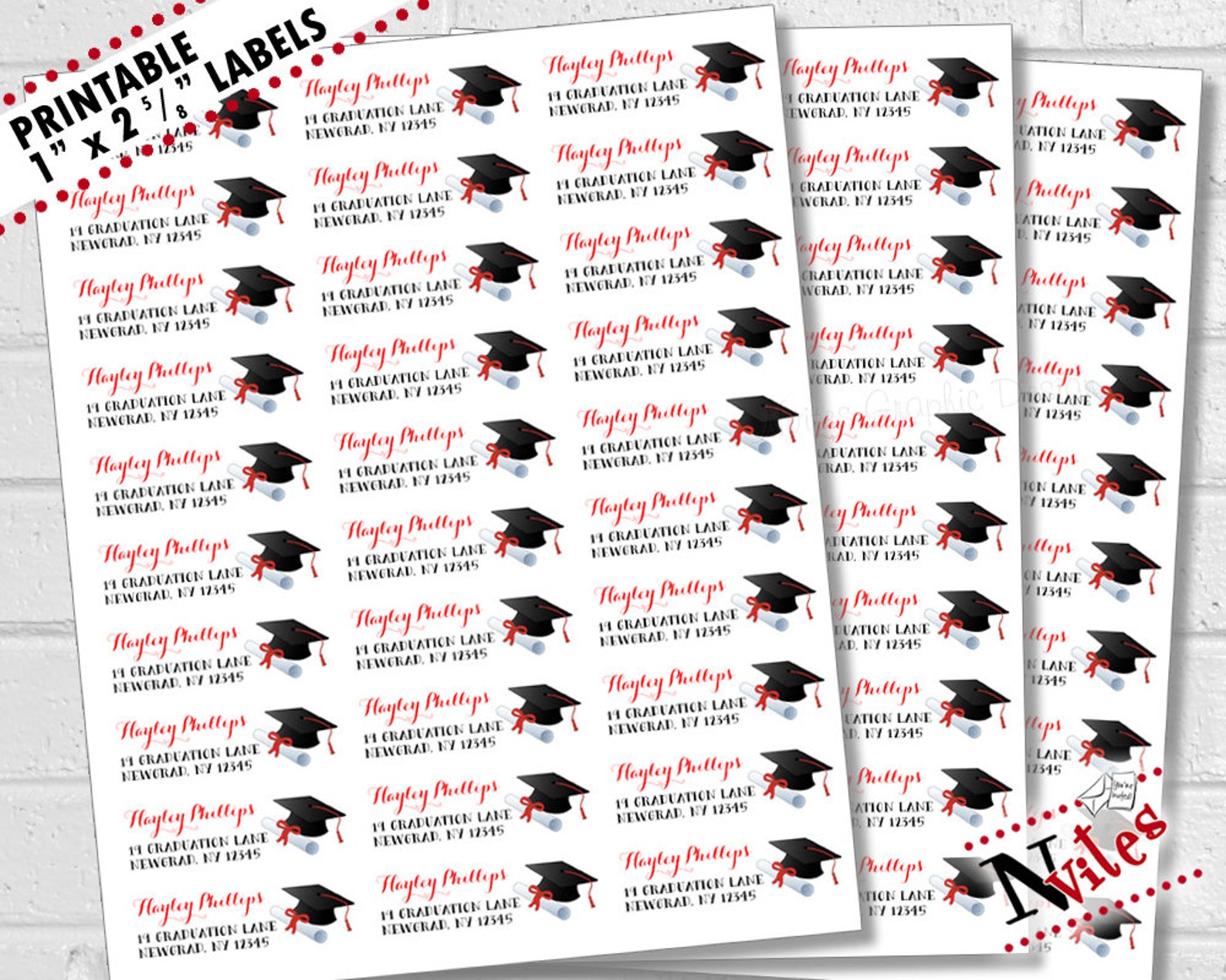 Graduation Return Address Labels Printable 2022 Custom - Etsy