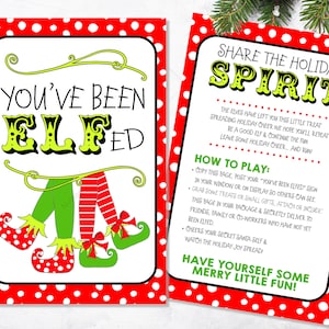 You&#39;ve Been Elfed Game: Printable Christmas Holiday Activity (Digital File)