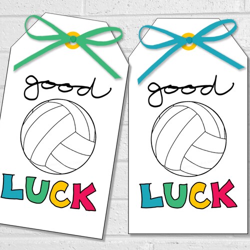 Volleyball Gift Tags Volleyball Team Gifts Good Luck Favor Etsy