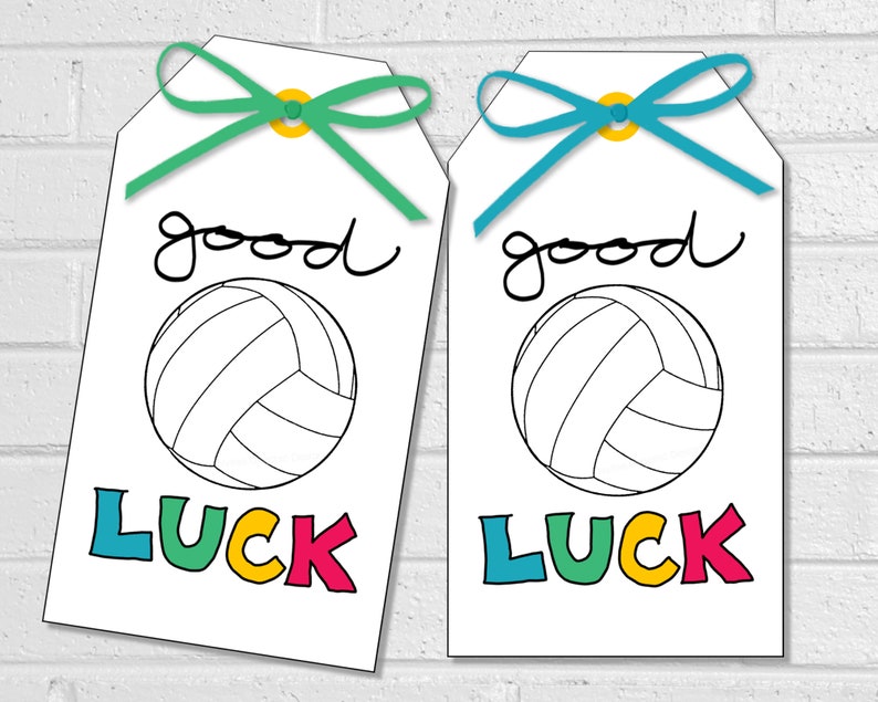 Volleyball Good Luck Tags Volleyball Team Treat Labels Etsy