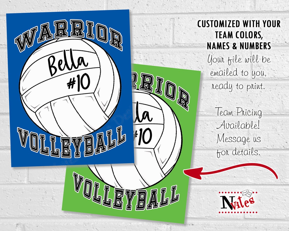 Printable Volleyball Locker Signs Web Custom, Personalized Volleyball ...