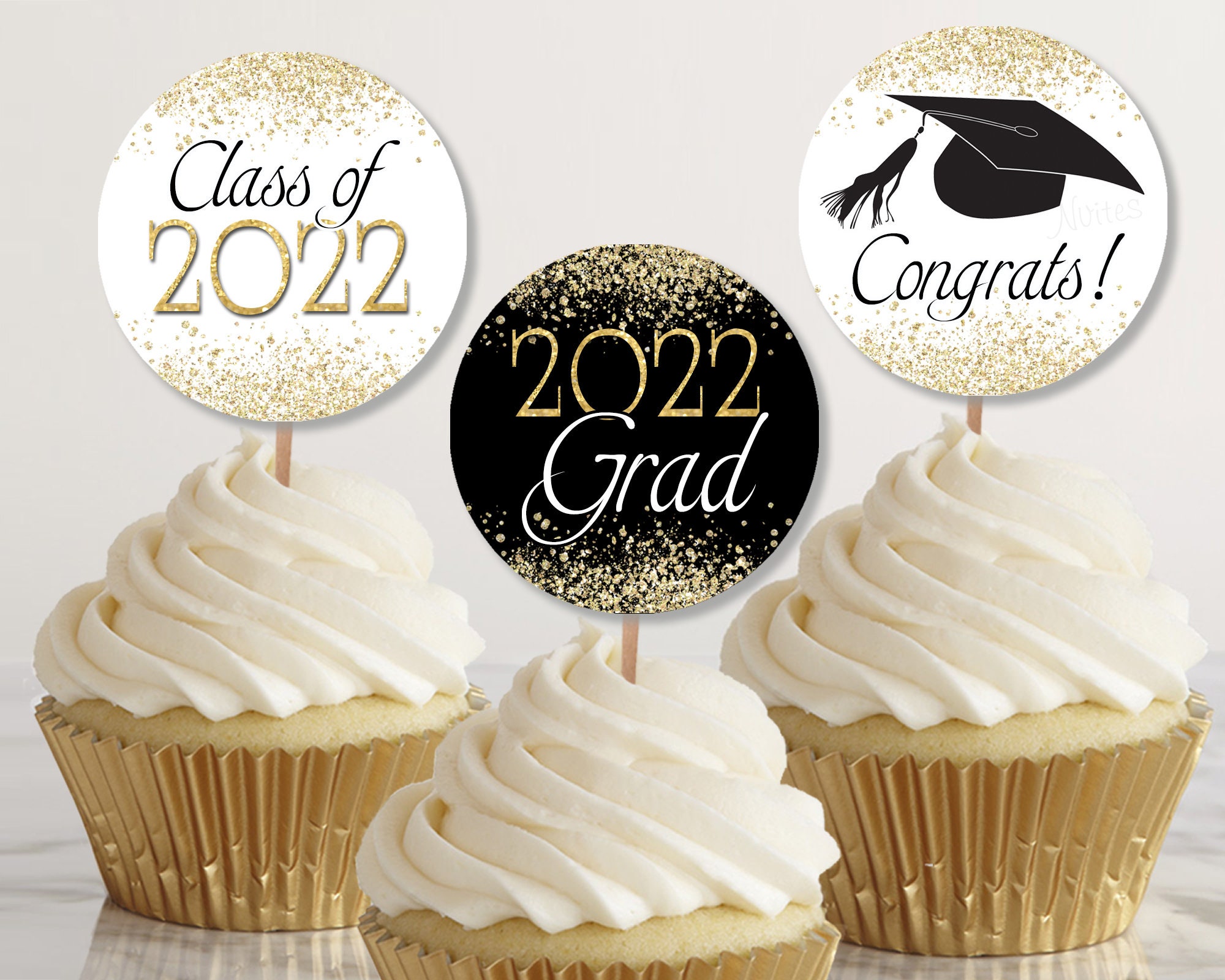 Graduation Cupcake Toppers 2022 Round Graduation Stickers Etsy Ireland