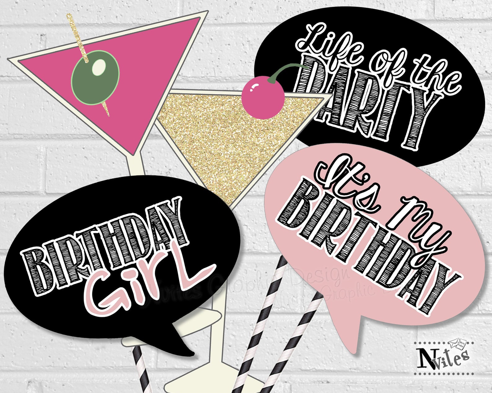 21st Birthday Photo Booth Props Printable Birthday Selfie - Etsy