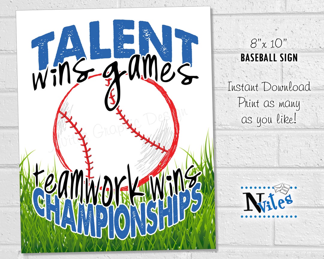 Baseball Locker Sign, Printable Baseball Team Sign, Baseball Coach or ...