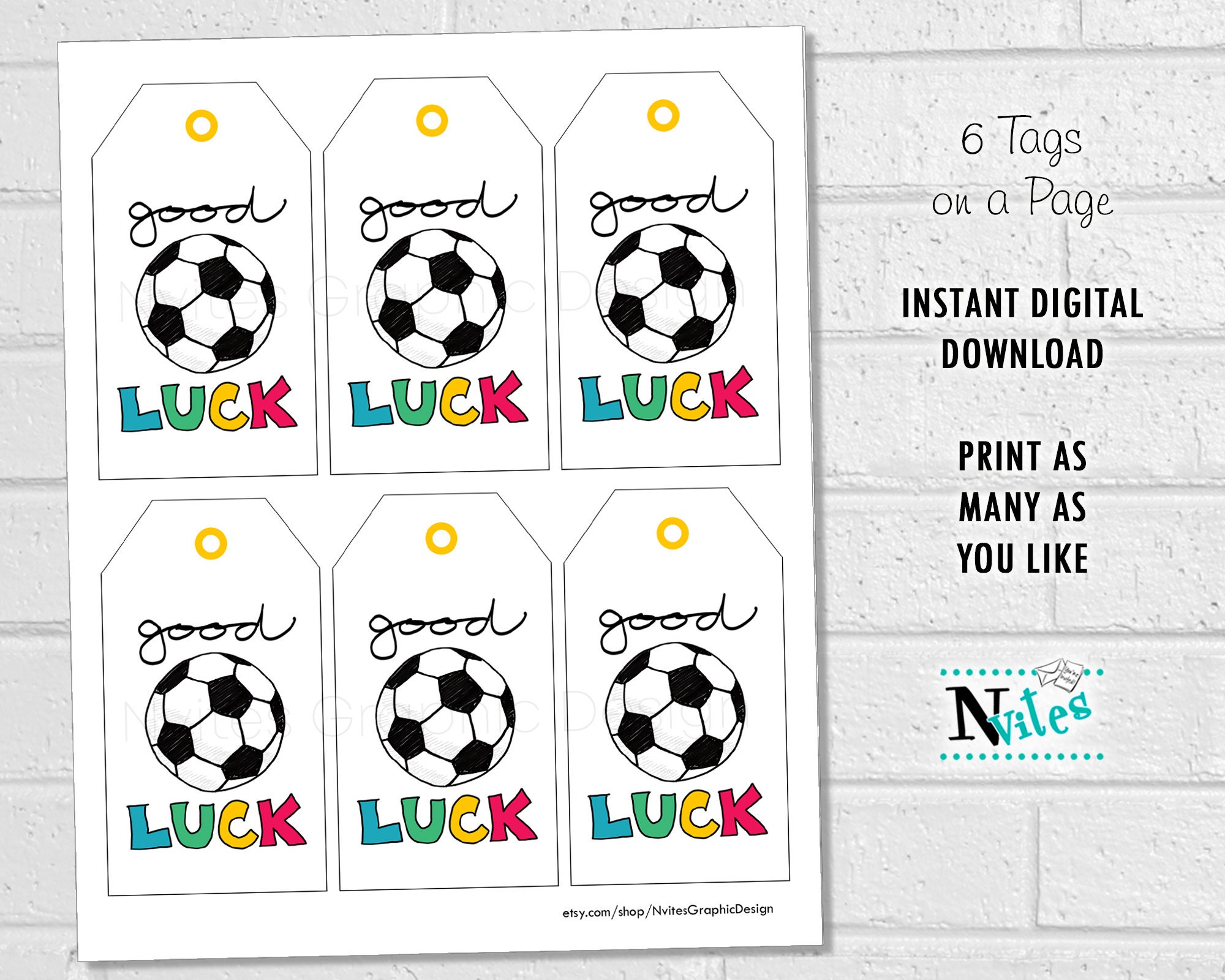 Soccer Good Luck Tags Soccer Team Treat Labels Printable Etsy