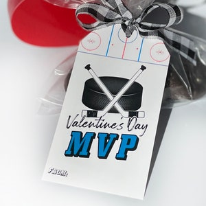 Hockey Valentines, Kids Hockey Valentine Treat Tags, Sport Valentines, Printable Hockey Valentine's Day Cards image 3