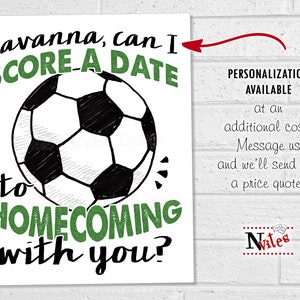 Prom Soccer Proposal Sign, Soccer Ball Score a Date, Ask Date to the Dance, Printable High School Prom Poster for Soccer Player image 8