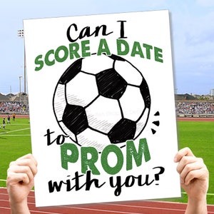 Prom Soccer Proposal Sign, Soccer Ball Score a Date, Ask Date to the Dance, Printable High School Prom Poster for Soccer Player image 4