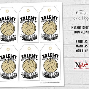 Volleyball Good Luck Tags, Volleyball Team Treat Labels, Teamwork Game Day Snacks, Printable ...