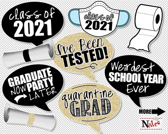 Graduation Photo Props Class Of 21 Photo Props Quarantine Etsy