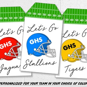 Fußball Viel Glück Tags, Football Helm Leckerli-Etiketten, druckbare Team Favor Tags oder Aufkleber, personalisierte Gridiron Goodie Bag Anhänger