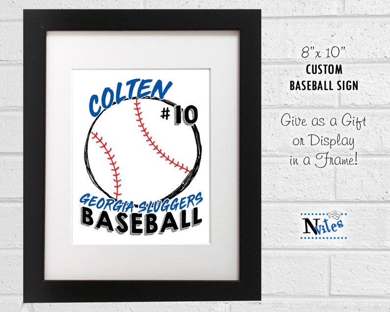 Baseball Door Hanger or Locker Sign Custom Baseball Room | Etsy