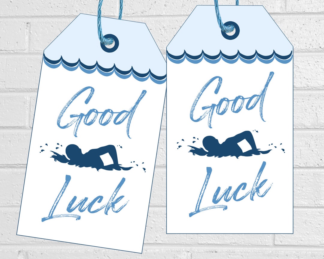Swim Good Luck Tags, Swim and Dive Team Treat Labels, Printable