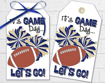 Football Cheer Team Good Luck Tags, Game Day Poms Treat Labels, Printable Digital PDF File