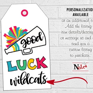 Cheer Good Luck Tags, Cheerleading Team Treat Labels, Printable Rainbow Cheer Favor Tags or Stickers, Spirit Squad or Dance Team Treat Tags image 4